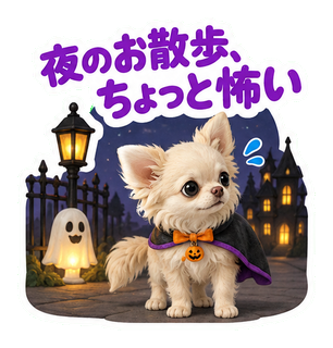 夜のお散歩、ちょっと怖い