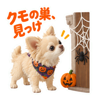 クモの巣、見っけ
