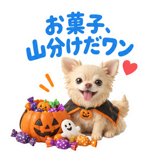 お菓子、山分けだワン