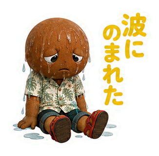 波にのまれた