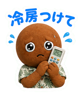 冷房つけて